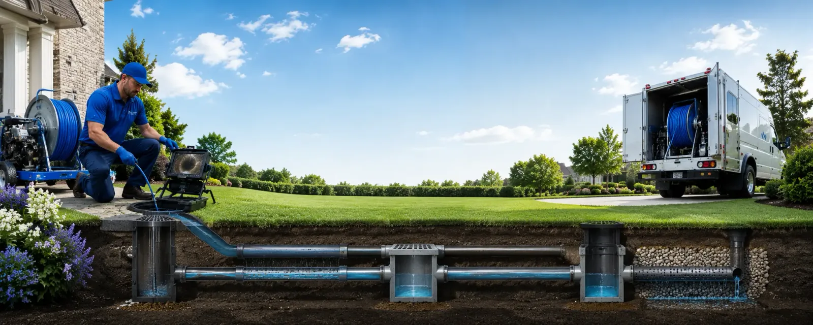 Outdoor drain cleaning information for Amsterdam, MO
